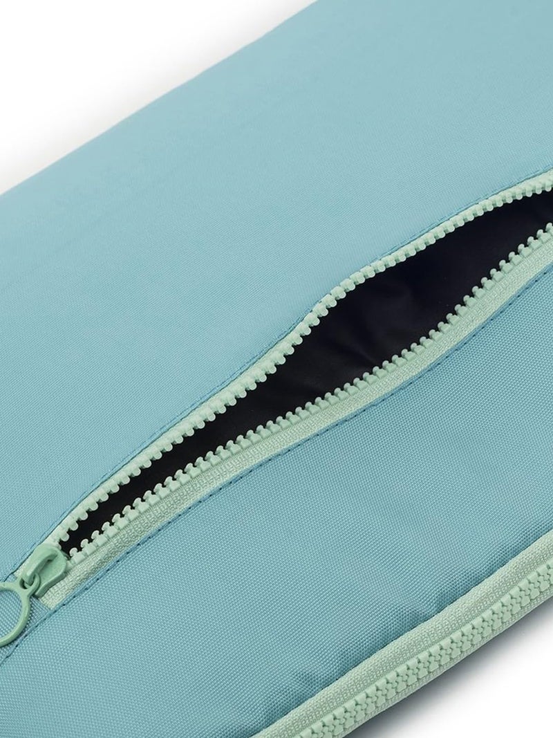 QIPS 14-Inch Laptop Sleeve – Slim PU-Coated Water-Resistant Case with Foam Padding & Front Pocket – Fits MacBook, Dell, Lenovo, HP – Lightweight Sleeve for Work, School & Travel (Turquoise Blue) - Image 4