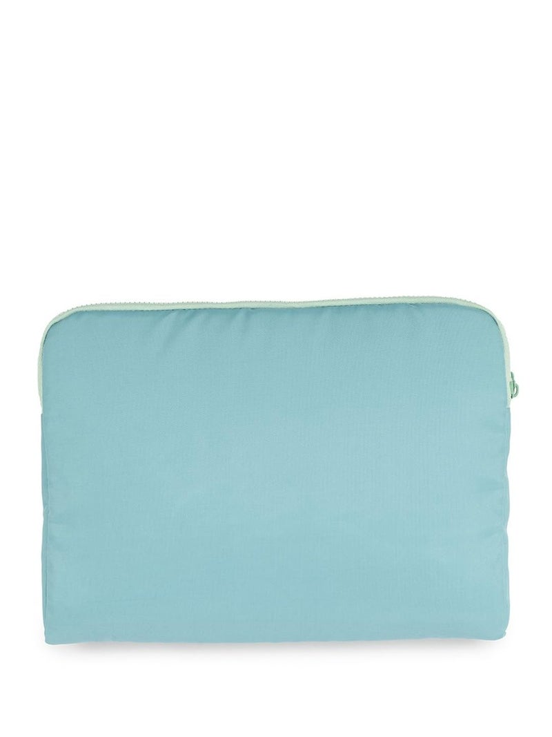 QIPS 14-Inch Laptop Sleeve – Slim PU-Coated Water-Resistant Case with Foam Padding & Front Pocket – Fits MacBook, Dell, Lenovo, HP – Lightweight Sleeve for Work, School & Travel (Turquoise Blue) - Image 2