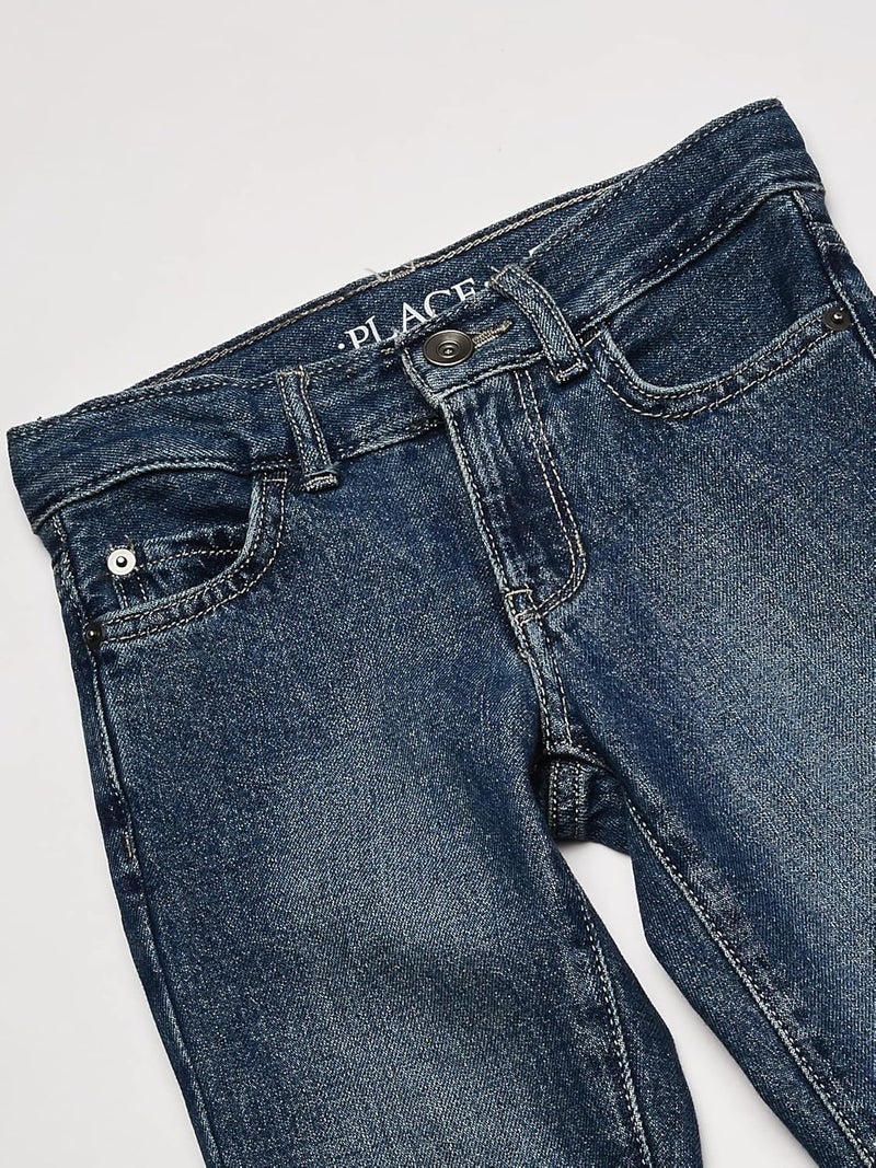 The Children's Place Boys Basic Bootcut Jeans - Medium Indigo, Size 7 - Image 3