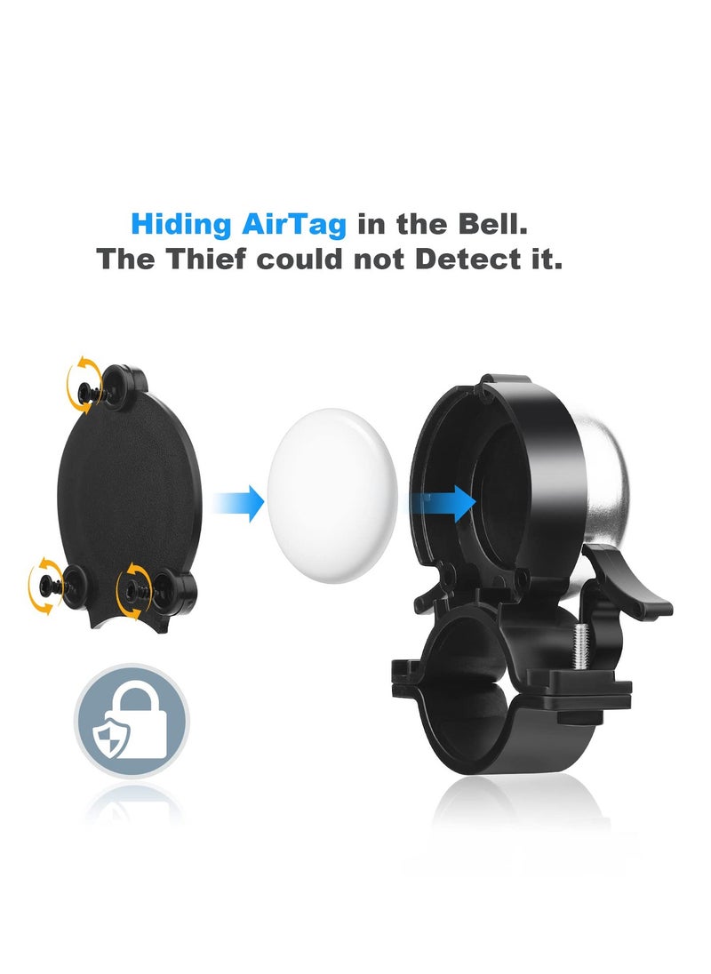 Excefore - Bicycle Bell for Apple AirTag, Hidden Holder, Anti-Theft Device Waterproof Mount, Fits Bikes, Easy Installation, Bike Accessories - Image 1