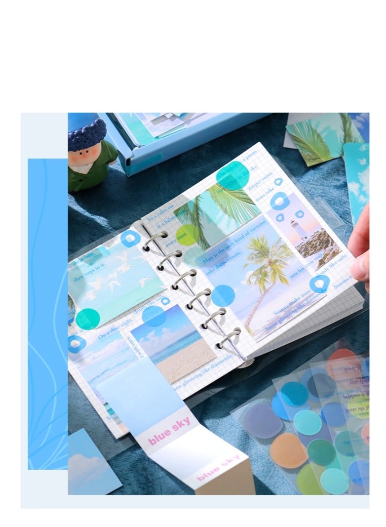 XiuWoo 154 Pcs Aesthetic Scrapbook Kit Scrapbooking Supplies Junk Journal With A6 Grid Notebook Bullet Journals Diy Gift Journaling For Teen Girl Kid Women - Image 3