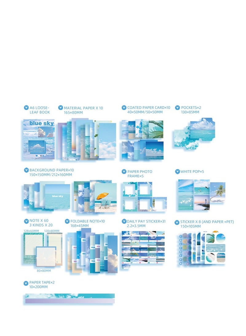 XiuWoo 154 Pcs Aesthetic Scrapbook Kit Scrapbooking Supplies Junk Journal With A6 Grid Notebook Bullet Journals Diy Gift Journaling For Teen Girl Kid Women - Image 5