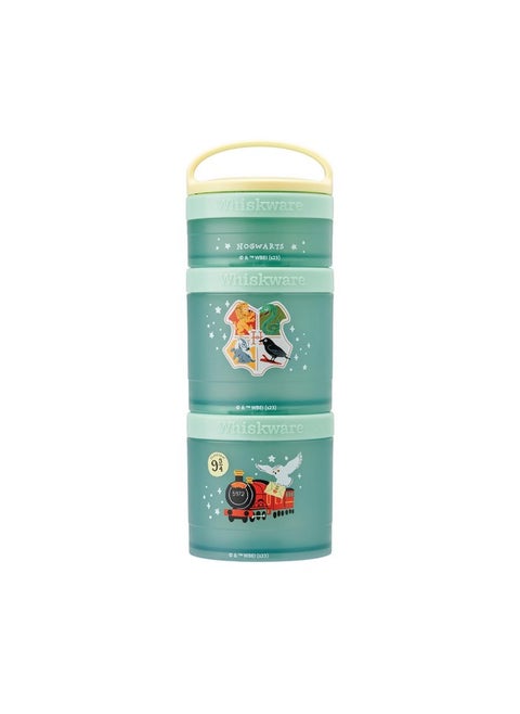 Whiskware Harry Potter Stackable Snack Containers for Babies, Kids, and Toddlers, 3 Stackable Snack Cups for School or Travel, Formula and Cupholder Friendly, Hogwarts