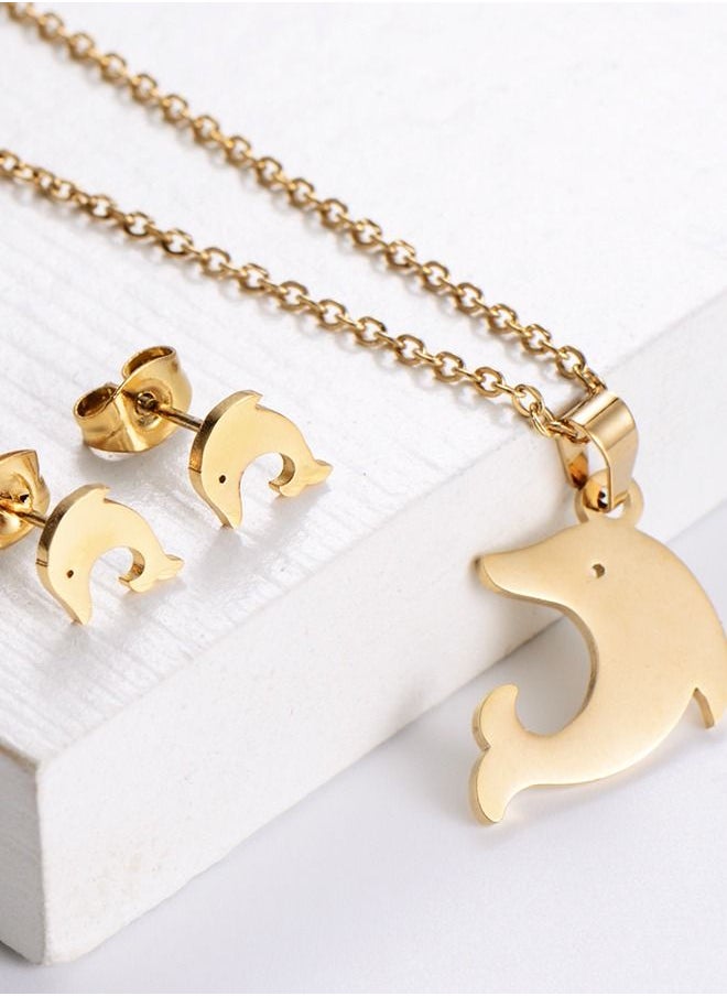 Arabest - Dolphin Stainless Steel Necklace Set - Image 1