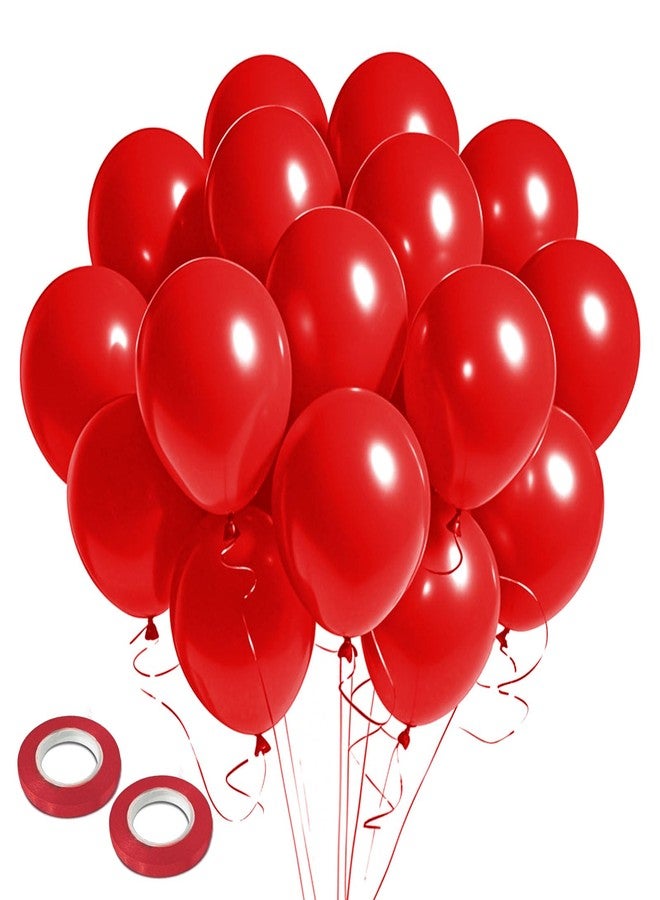 K.E.J. Red Balloons 12Inch, 100pcs Matte Latex Baloons, Party Ballons, globos rojos, Red Party Supplies, Birthday Balloon, 4th of July Balloons, Christmas Decorations, Bridal Shower Ideas, Valentines Decor - Image 1