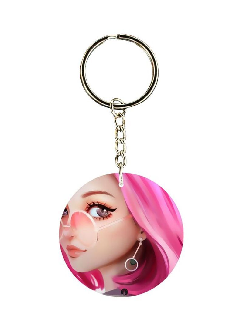Animation Girl Printed Keychain