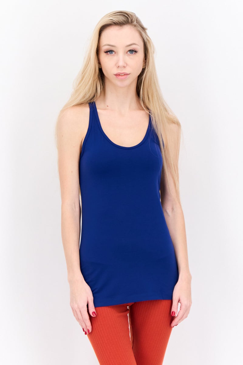 Nike Women Sportswear Fit Sleeveless Training Tank Tops, Dark Blue - Image 1