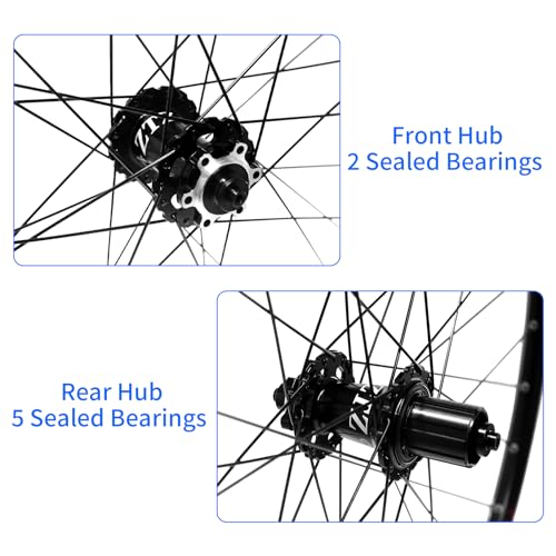 ZTZ 26""/27.5""/29"" Mountain Bike Wheelset，Ultralight Aluminum Alloy Rim 32H High Strength Bike Wheels， Quick Release Disc Brake MTB Wheel Set， Compatible 7-12 Speed Cassette, WH-003 - Image 4