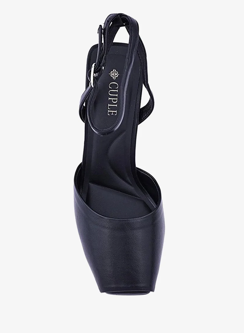 Cuple Black Trendy heel sandals made for modern comfort. for Women | Best Price UAE