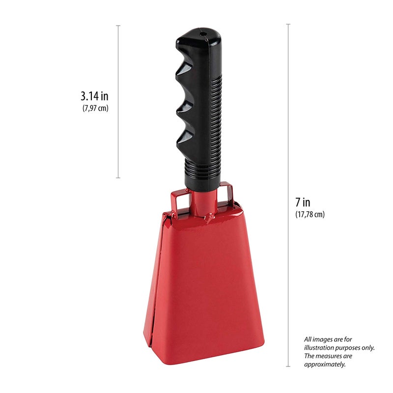 Deke Home 2 pack 7 in. steel cowbell/Noise makers with handles. Cheering Bell sporting, football games, events. Large solid school hand bells. Cowbells. Percussion Musical Instrument. Cow Bell Alarm - Image 3