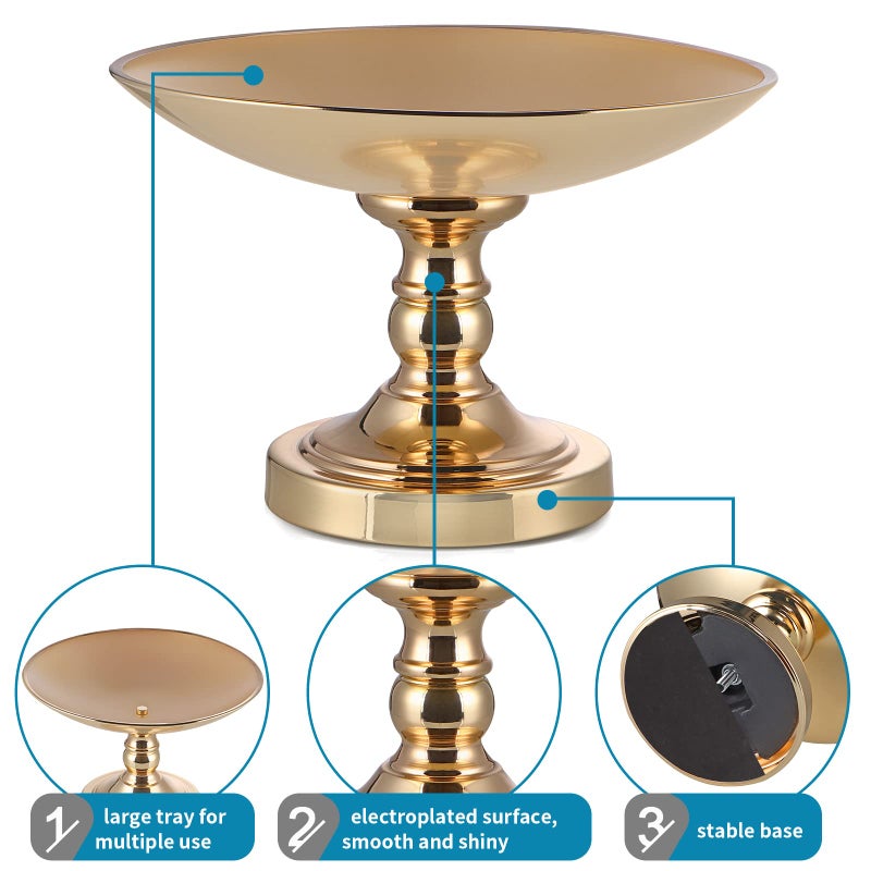 MDLUU 11.8â€Large Centerpiece Holder Bowl, Decorative Footed Bowl, Pedestal Fruit Tray for Dining Room Table, Coffee Table, Living Room Decor, 11.8''Dia.Ã—8.6''H (Gold) - Image 4