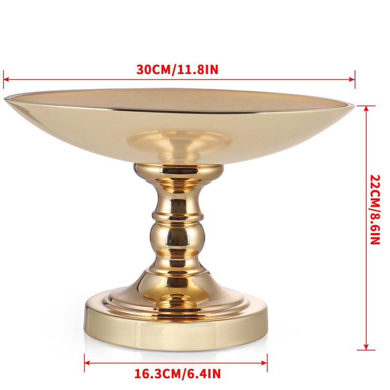 MDLUU 11.8â€Large Centerpiece Holder Bowl, Decorative Footed Bowl, Pedestal Fruit Tray for Dining Room Table, Coffee Table, Living Room Decor, 11.8''Dia.Ã—8.6''H (Gold) - Image 3