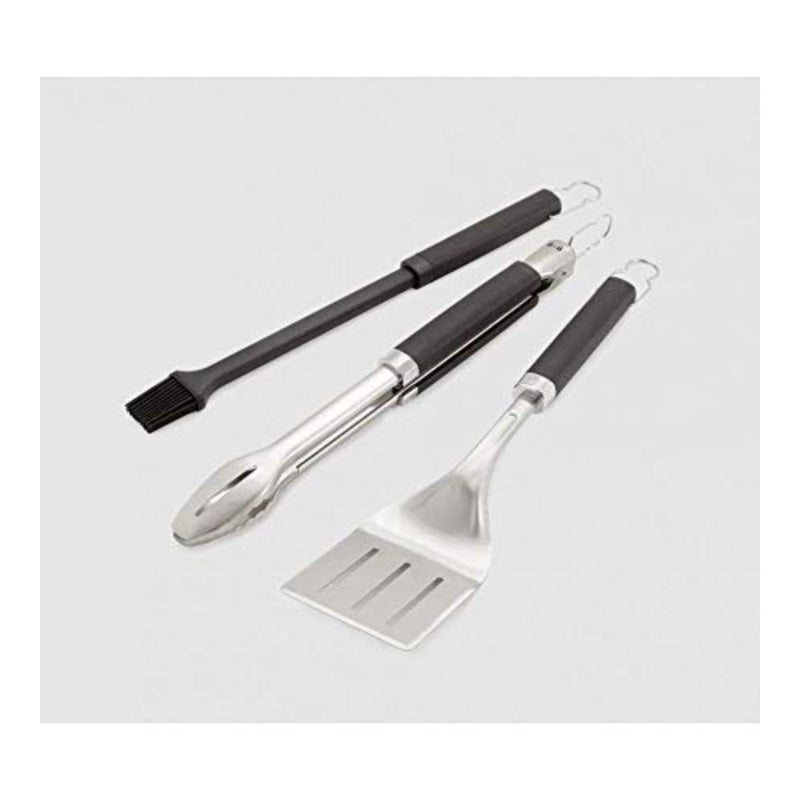 Premium BBQ Tools Set - 3 Pcs Stainless Steel Tongs, Spatula and Baster for Barbeque Cooking BBQ Metal Utensils for Outdoor Cooking and Grilling - Silver 6764 - Image 2