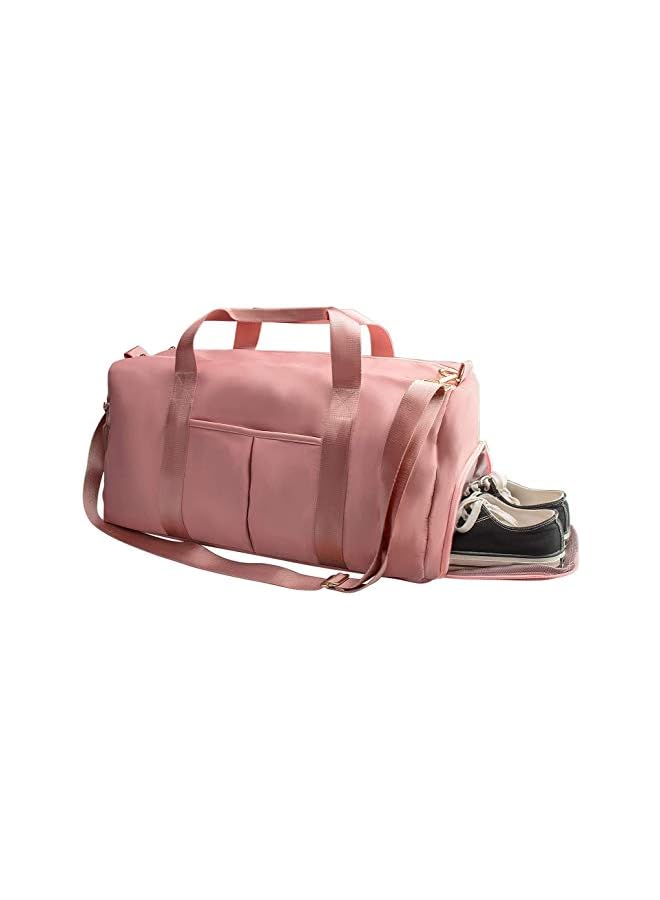 AMERTEER Sports Gym Bag for Women,Workout Duffel Bag Travel Bags Swim Sports Travel Gym Bag with Dry Wet Pocket and Shoe Compartment(Pink)  - Image 2