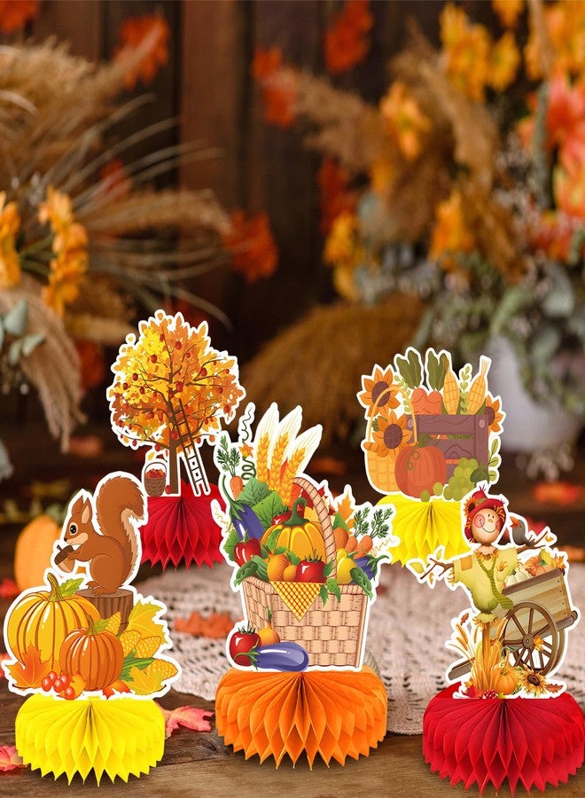 PhyLence 9 Pcs Thanksgiving Honeycomb Centerpieces - Fall Pumpkin, Cornucopia, Truck and Harvest Table Decorations for Autumn Parties, Family Dinners, and Classroom Celebrations - Image 4