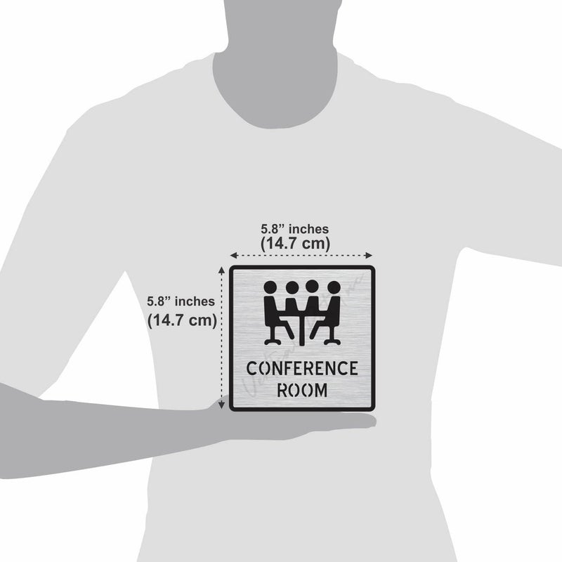 BerryBox Premium Brush Finish Gold Acrylic Conference Room Sign 5.8 Inch Easy to Mount 3M Self-Adhesive Tape for Business Office Hospital Corporate Hotel Company Factory Bank Commercial - Image 3