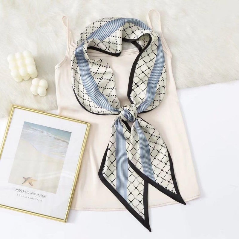 Julunar Hair Scarf for Women Silky Long Neck Head Scarves Purse Bag Scarfs for Handbag Satin Headscarf - Image 5