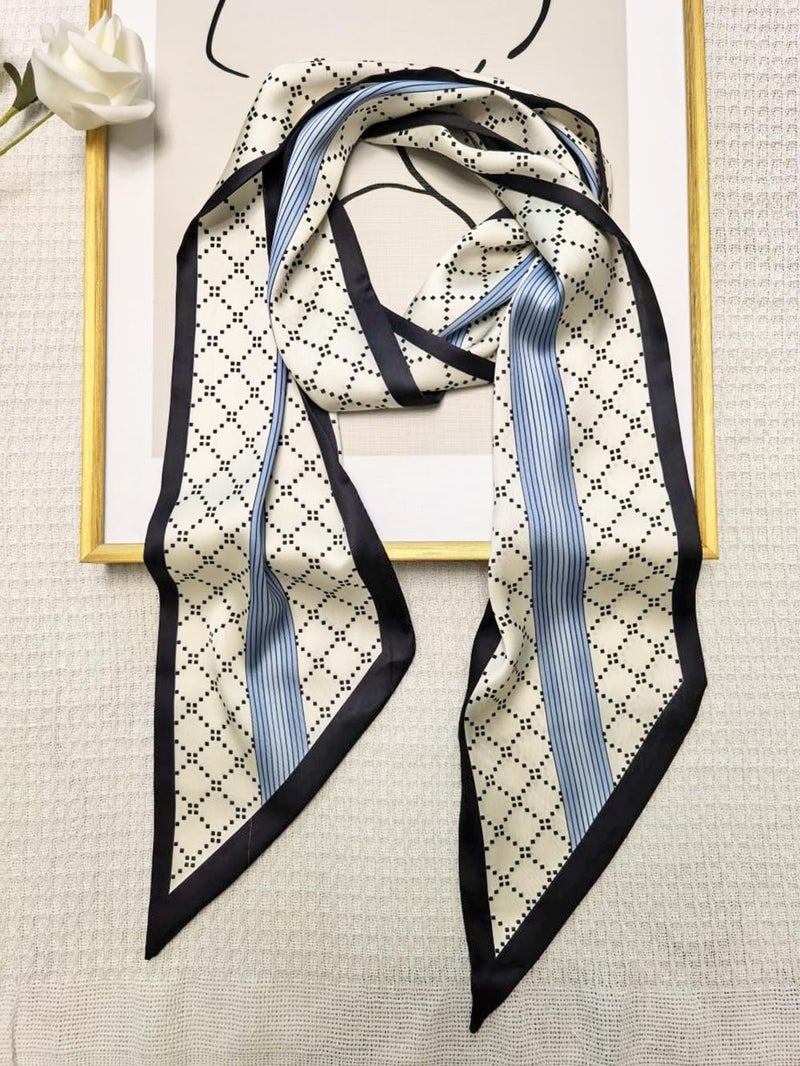 Julunar Hair Scarf for Women Silky Long Neck Head Scarves Purse Bag Scarfs for Handbag Satin Headscarf - Image 3