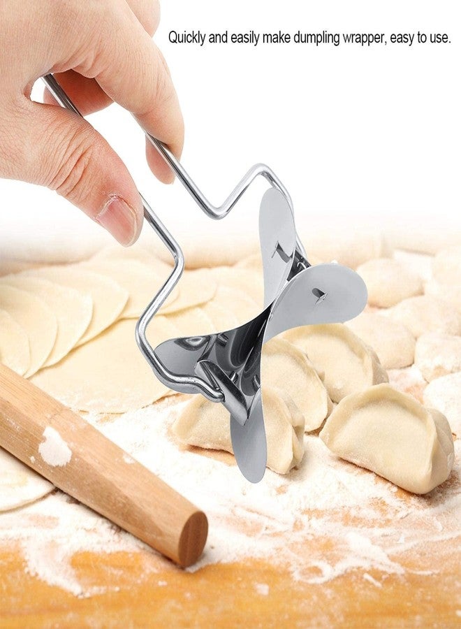 OUKENS Dough Blender and Dumpling Maker - Stainless Steel Dumpling Wrapper, Dumpling wrapper cutter Circle Roller Mold Cooking Ravioli or Dumplings Utensils Kitchen Accessories - Image 4