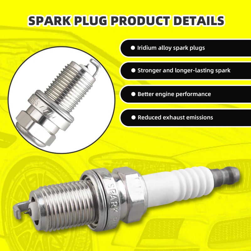 MOAUTO Set of 1 Ignition Coils Pack UF566 22433-AA500 & 4 PCS Iridium Spark Plugs with Wire Set Compatible with Subaru Outback Forester Impreza Legacy Saab 9-2X - H4 2.5L - Image 5