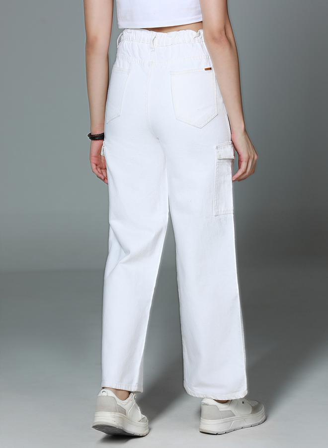 هاي ستار جينز قطن بنمط كارجو وأرجل واسعة - Image 1