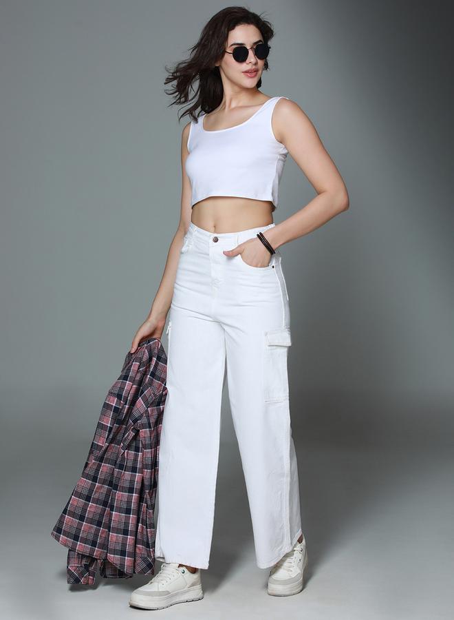 هاي ستار جينز قطن بنمط كارجو وأرجل واسعة - Image 5