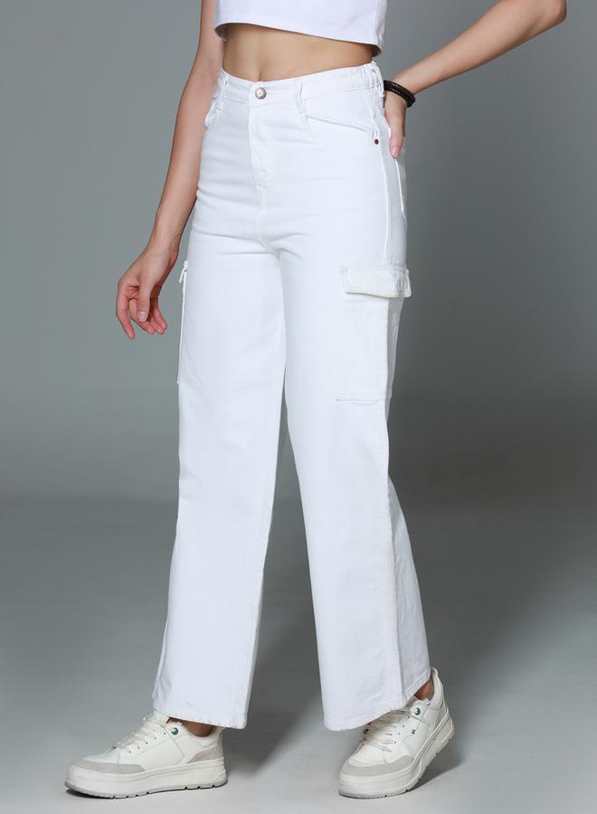 هاي ستار جينز قطن بنمط كارجو وأرجل واسعة - Image 3