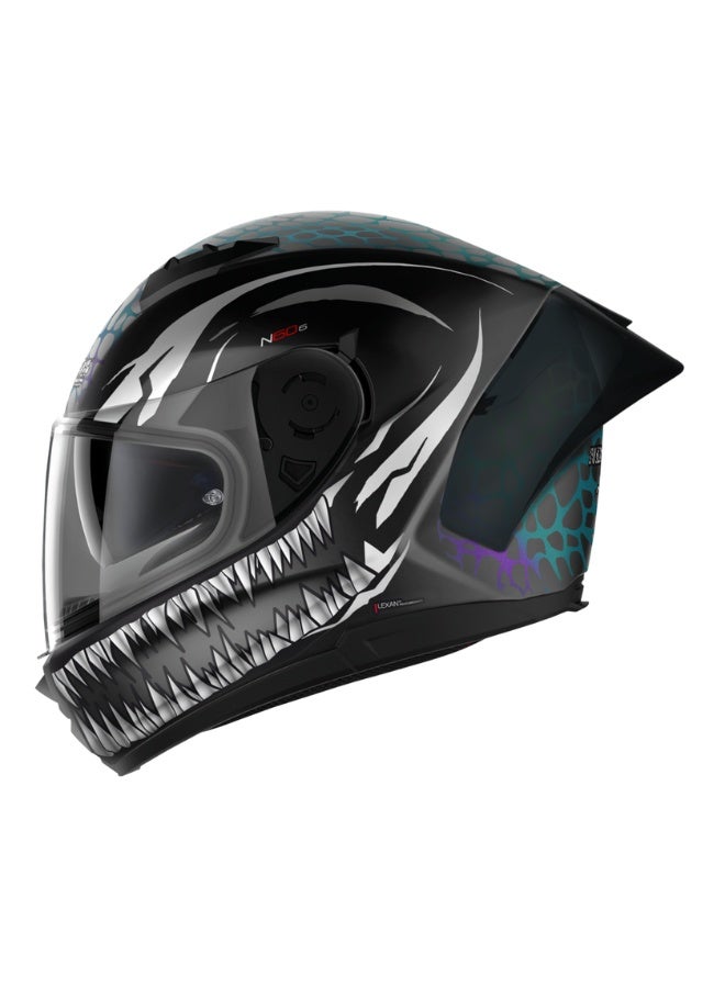 NOLAN N60-6 SPORT FULL FACE RAVENOUS FLAT BLACK WHITE MULTI COLOUR 28 - Image 4