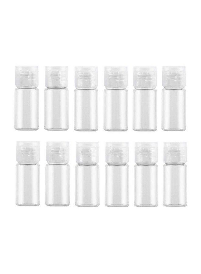erioctry 12Pcs 10Ml/0.33Oz Empty Plastic Sample Bottle Container Jar Pot Vial With Flip Lid Perfect For Emollient Water Shower Gel Emulsion Etc (White Lid) - Image 2