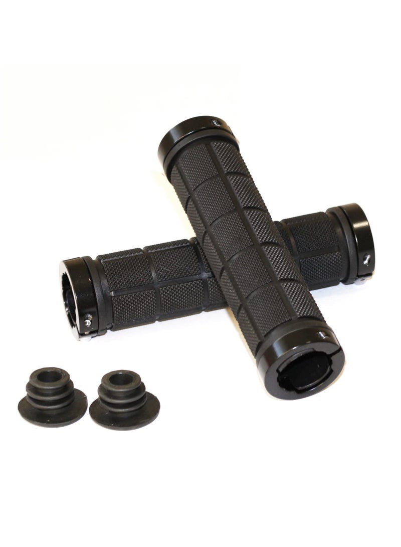 SOLARAE Rubber Anti-Slip Handlebar Grips for MTB/BMX Mountain Bikes - Black 2 Pack Bicycle Accessories for Enhanced Comfort and Control - Image 1