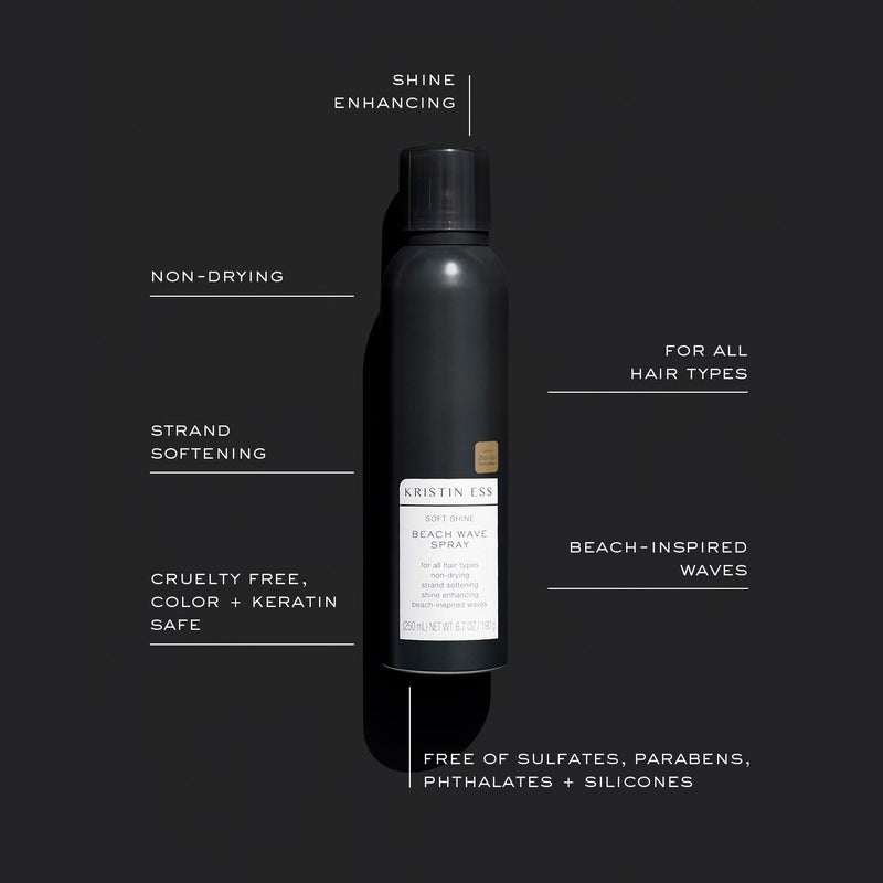 Kristin Ess Hair Soft Shine Beach Wave Hair Spray for Soft Texture + Shine, Non-Drying, Wavy Hair Styling Product, 6.7 oz - Image 4