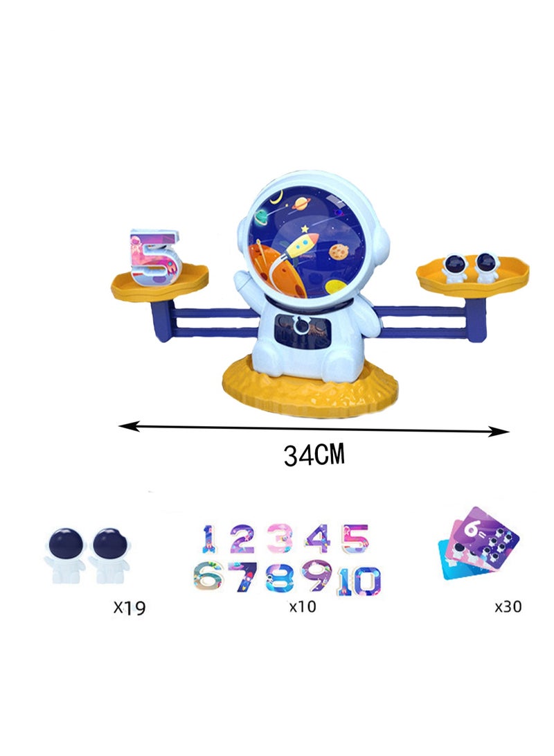 Yellow Astronaut Flat Scale Math Puzzle Early Education Enlightenment Board Game Children'S Toys Suitable For Children Over 3 Years Old Boys And Girls Learning Education Tools Gifts - Image 2