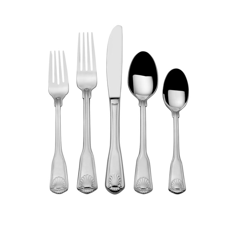 Towle London Shell 45Piece 1810 Stainless Steel Flatware Set Service for 8