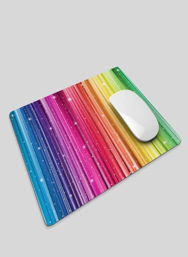Pehede Mouse pad with Anti-Slip Rubber Base, Easy Gliding,Computer Mouse Mat for Computers, Laptop, Gaming, Office & Home, 7.9 * 9.5 in,Rainbow Glitter Stardust Striped - Image 3