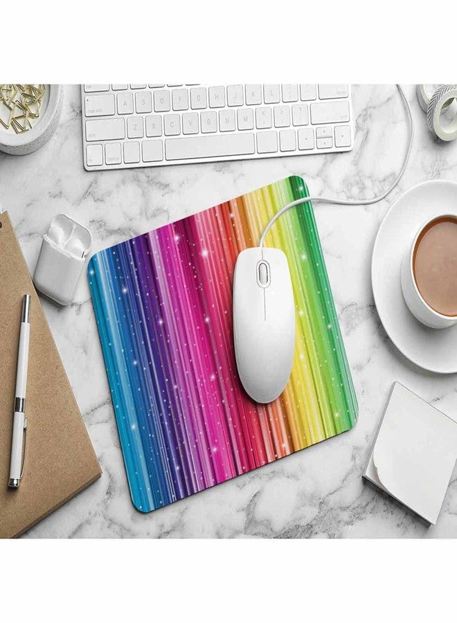 Pehede Mouse pad with Anti-Slip Rubber Base, Easy Gliding,Computer Mouse Mat for Computers, Laptop, Gaming, Office & Home, 7.9 * 9.5 in,Rainbow Glitter Stardust Striped - Image 4
