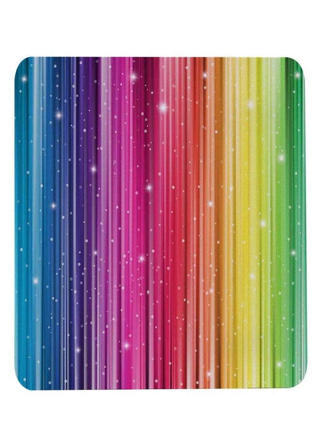 Pehede Mouse pad with Anti-Slip Rubber Base, Easy Gliding,Computer Mouse Mat for Computers, Laptop, Gaming, Office & Home, 7.9 * 9.5 in,Rainbow Glitter Stardust Striped - Image 1