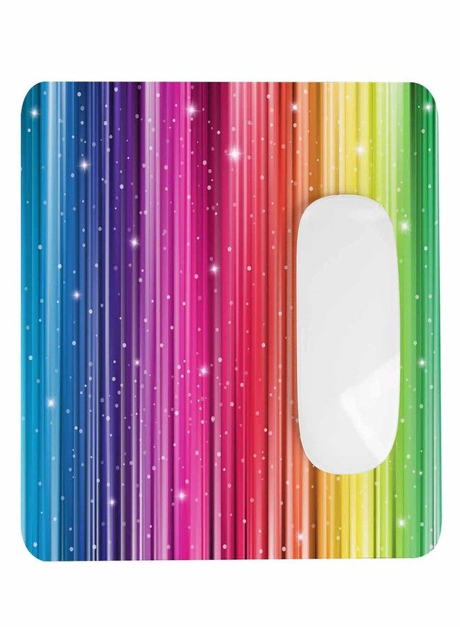 Pehede Mouse pad with Anti-Slip Rubber Base, Easy Gliding,Computer Mouse Mat for Computers, Laptop, Gaming, Office & Home, 7.9 * 9.5 in,Rainbow Glitter Stardust Striped - Image 2