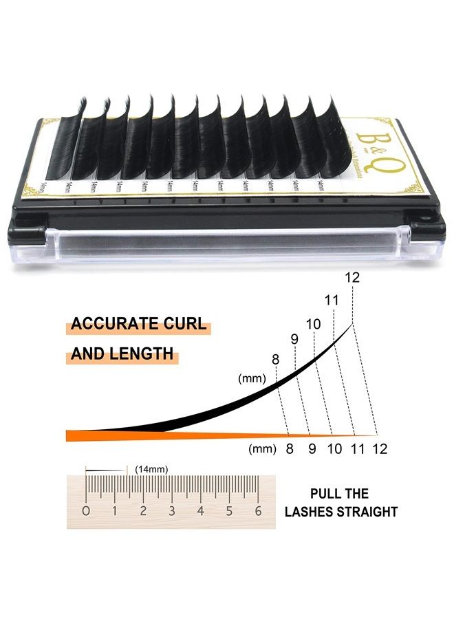 B&qaugen Easy Fan Lashes DD-0.07-14 mm Volume Lash Extensions 9-25 mm B&Qaugen Easy Fan Volume Lashes Rapid Blooming Lashes Automatic Flowing Eyelash Extensions(DD-0.07-14) - Image 4