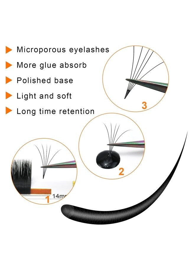 B&qaugen Easy Fan Lashes DD-0.07-14 mm Volume Lash Extensions 9-25 mm B&Qaugen Easy Fan Volume Lashes Rapid Blooming Lashes Automatic Flowing Eyelash Extensions(DD-0.07-14) - Image 3