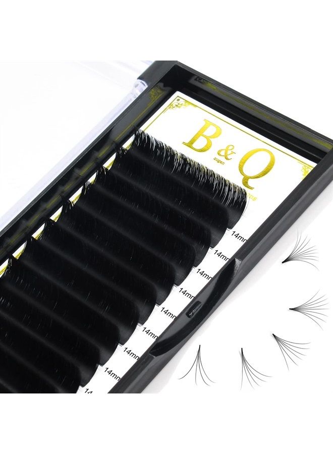 B&qaugen Easy Fan Lashes DD-0.07-14 mm Volume Lash Extensions 9-25 mm B&Qaugen Easy Fan Volume Lashes Rapid Blooming Lashes Automatic Flowing Eyelash Extensions(DD-0.07-14) - Image 1