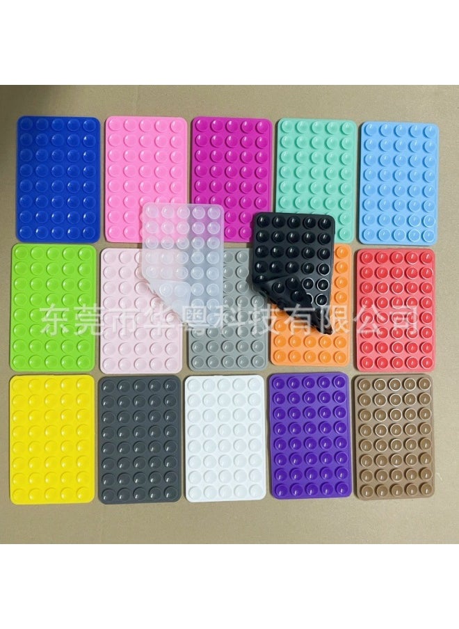 Generic Hot-selling Non-slip Portable 40-grain Double-sided Silicone Mobile Phone Suction Cup Movable Mobile Phone Holder Square-Color:40 Double-sided Suction Cups - Light Gray 16.5g  - Image 2