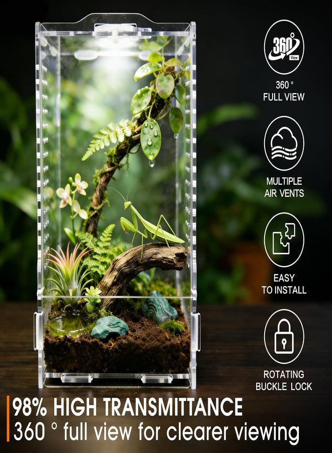 GTSEEMUU Jumping Spider Enclosure, Insect Terrarium, Bug Cage, Acrylic Terrarium for Tarantula, Snail, Praying Mantis, Frog, and Small Reptiles (4.7" x 4.3" x 7.8") - Image 2