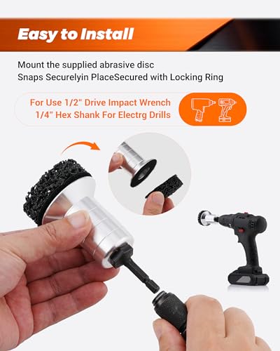 FAITIO Wheel Brake Hub Cleaning Disc,Cleaner Resurfacing Tool Metel Hub Drill Brush Attachments for Rust Remover Wheel Bolt Stud Cleaner Fits Power Drill or 1/2" Impact Driven Wrenches for Brake Rotors Hubs - Image 2