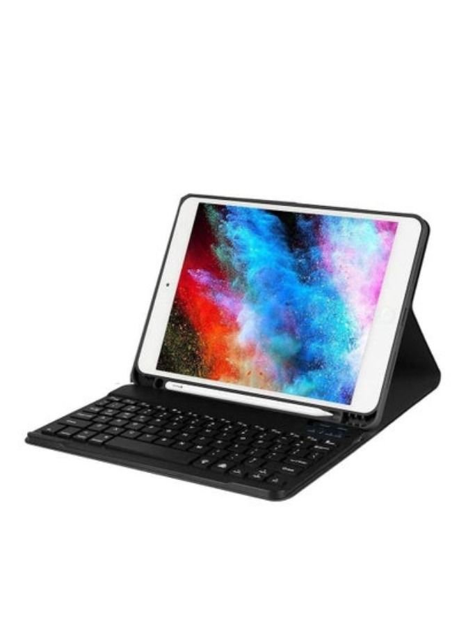 ACLIX Ipad 10.2 English Arabic Smart Wireless Bluetooth Keyboard Case Cover With Pen Slot Black - Image 1