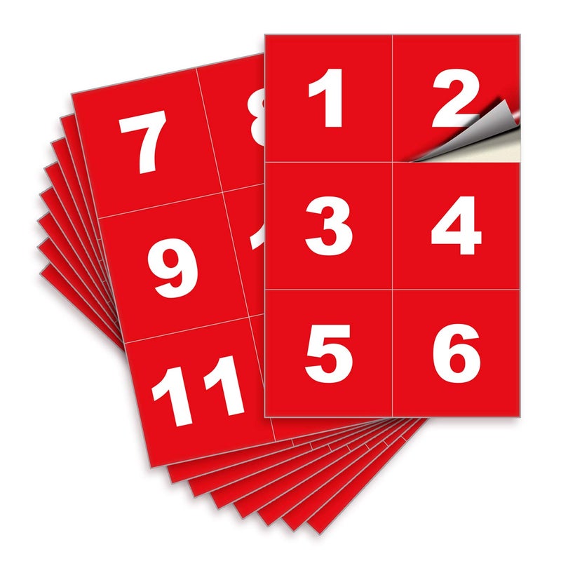 iSYFIX iSYFIX Red Consecutive Number Stickers  1 to 50 3inch 1 Set  Vinyl Self Adhesive Premium Decal Ideal for Inventory Storage Organizing Boxes Bins Toolbox Lockers  More IndoorOutdoor 