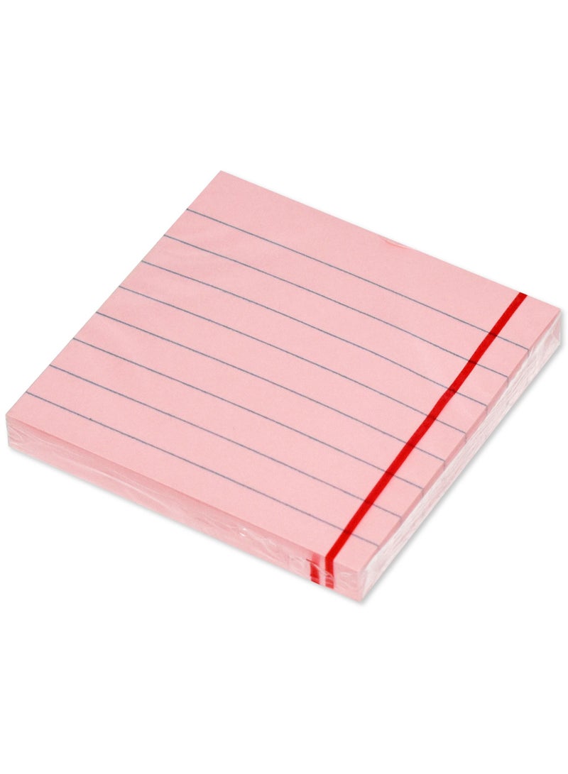 FIS دفتر ملاحظات لاصق FIS، 3X3 بوصة، عبوة من 12، وردي باهت مخطط -FSPO3X3RPPI - Image 1