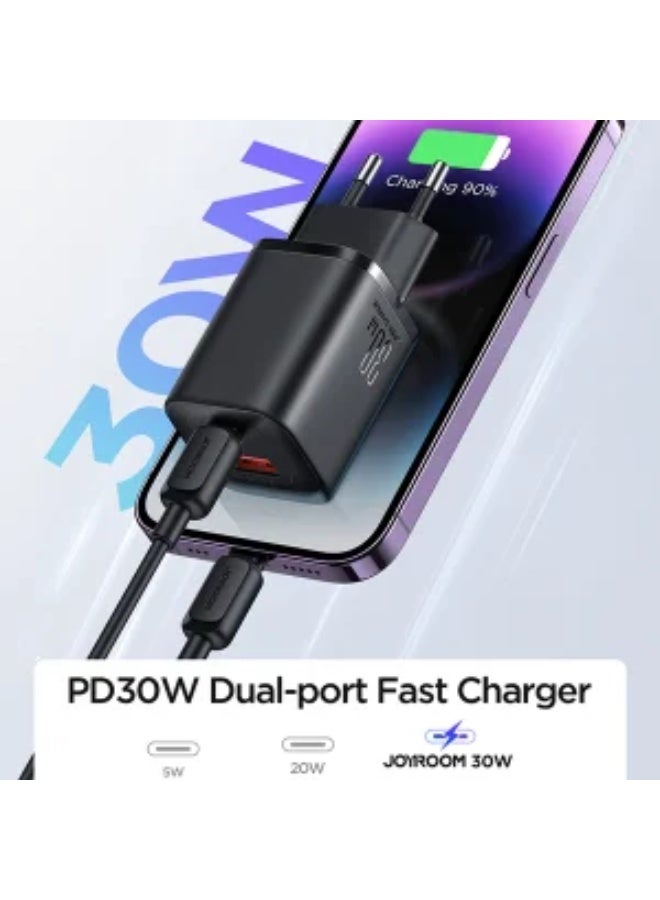 JOY JR-TCF08 30W A+C Dual Port Mini intelligent Fast Charger EU/UK/US - Image 2