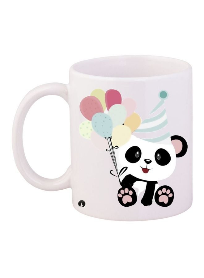Panda Printed Coffee Mug White/Black/Pink 11ounce