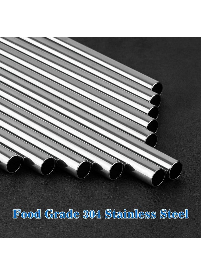 Tomorotec Tomorotec 40oz Straws, 14PCS Stainless Steel Replacement Straws for Stanley 40oz Adventure Quencher Travel Tumblers with Cleaning Brushes 2PCS, Food-Grade, Dishwasher Safe for Smoothies (Silver)  - Image 5