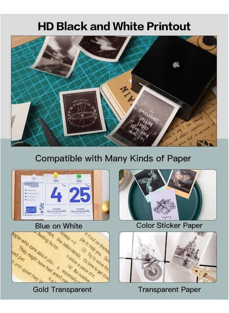 phomemo Portable Printer M02 Pocket Printer, Mini Bluetooth Wireless Portable Thermal Printer for Study Notes, Journal, Fun, Work - Image 3